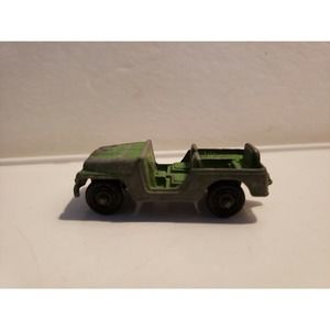 Vintage (Tootsie Toy?) Green Jeep - Metal Diecast Miniature Toy Car